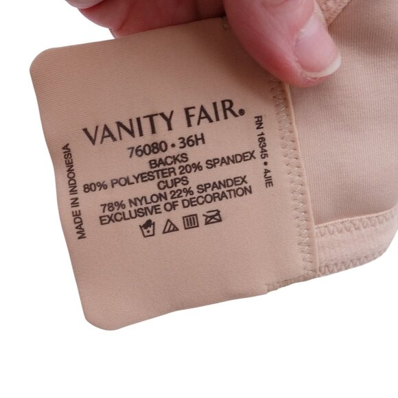 NWT Vanity Fair Beauty Back Full Figure Underwire Minimizer Bra Sz 36H Neutral - Picture 12 of 12